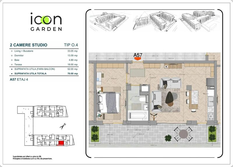 Mosilor, Icon Garden, apartament 2 camere,